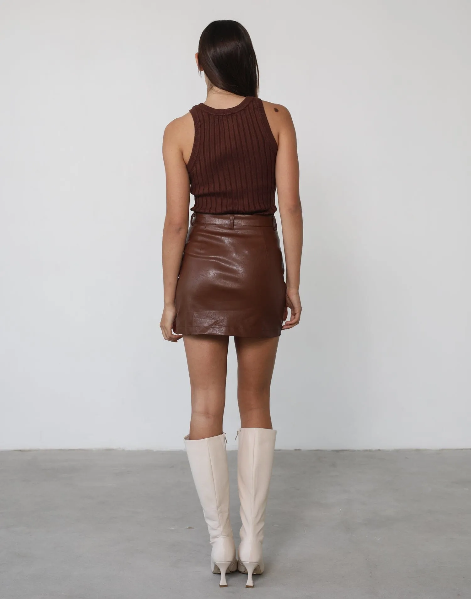 Kymberlee Mini Skirt (Brown)