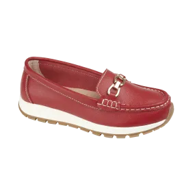 Ladies Leather Slip on Dark Red Shoes Ipanema Flat Jo & Joe