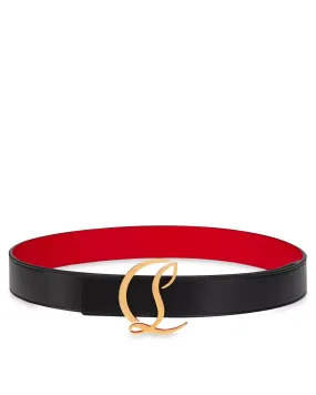 Logo Leather Belt in Black