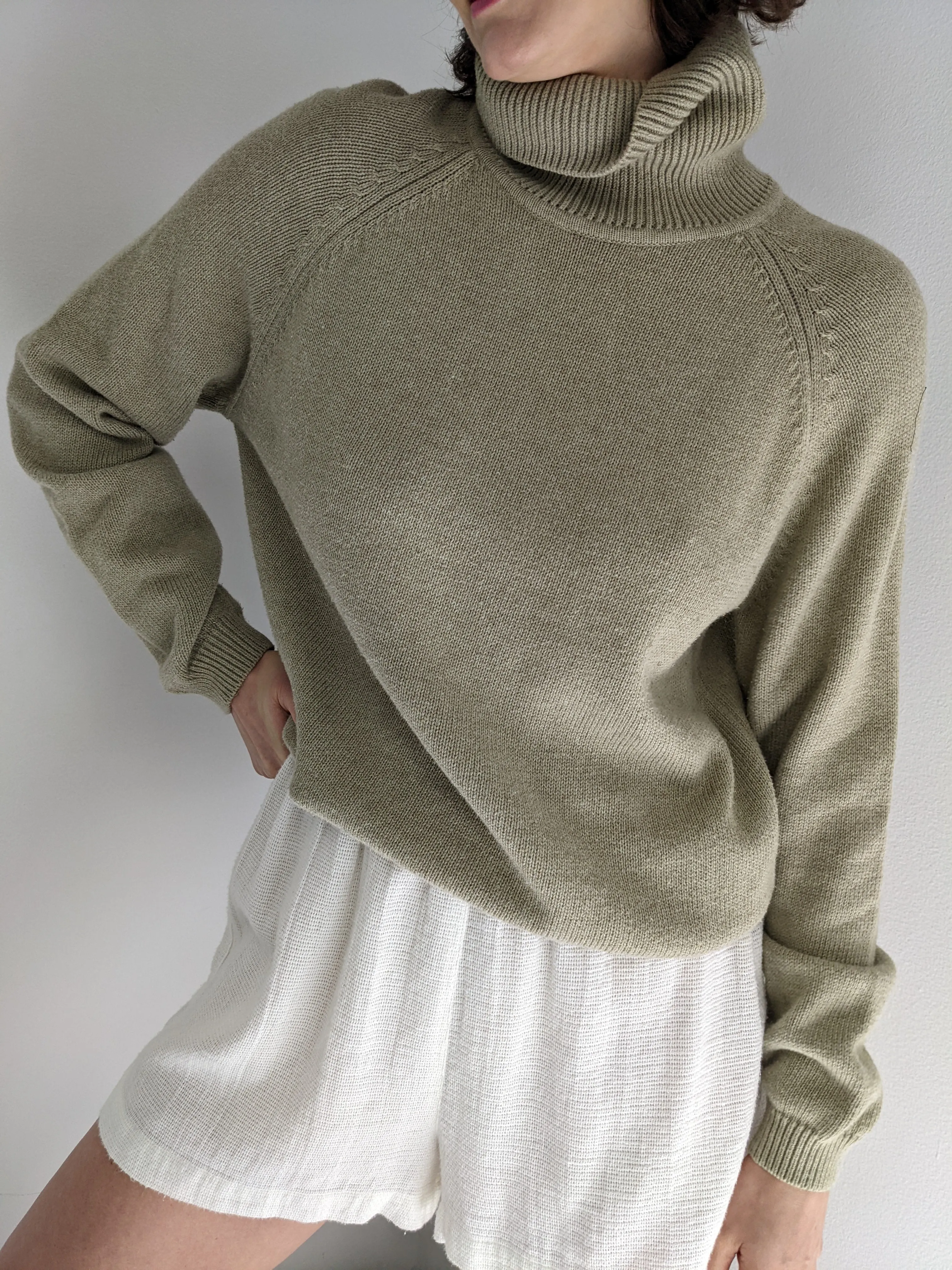 Lovely Vintage Putty Knit Turtleneck