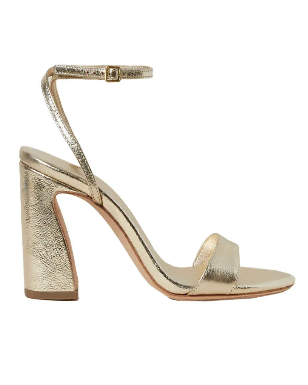 Malia Curved Heel Sandal in Champagne