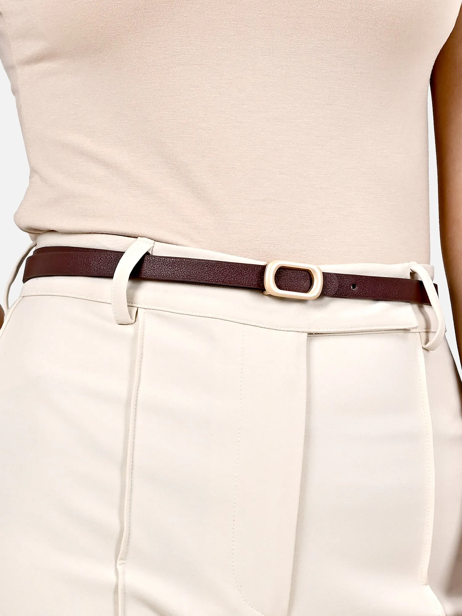 Matte Gold Buckle Belt