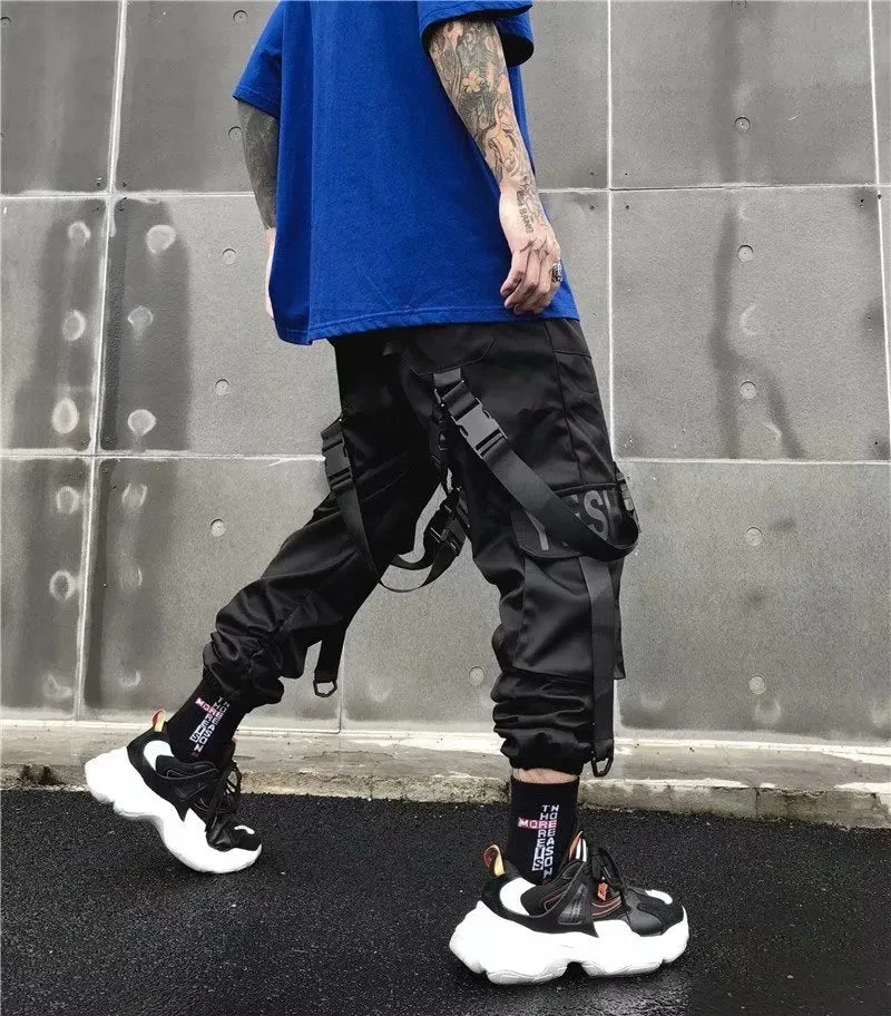 Men Casual Gothic Pocket Male Trousers Sweatpants