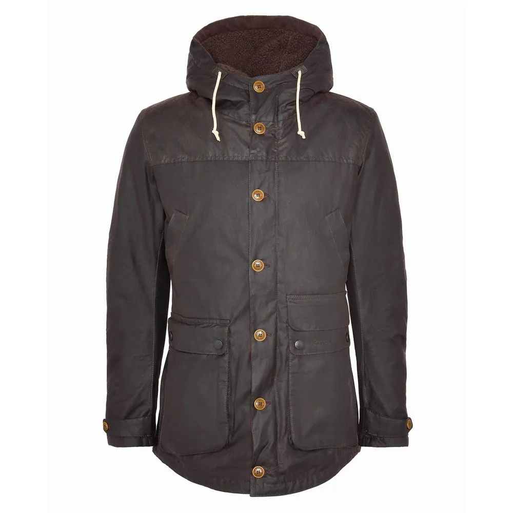 Mens Brown Game Waxed Parka