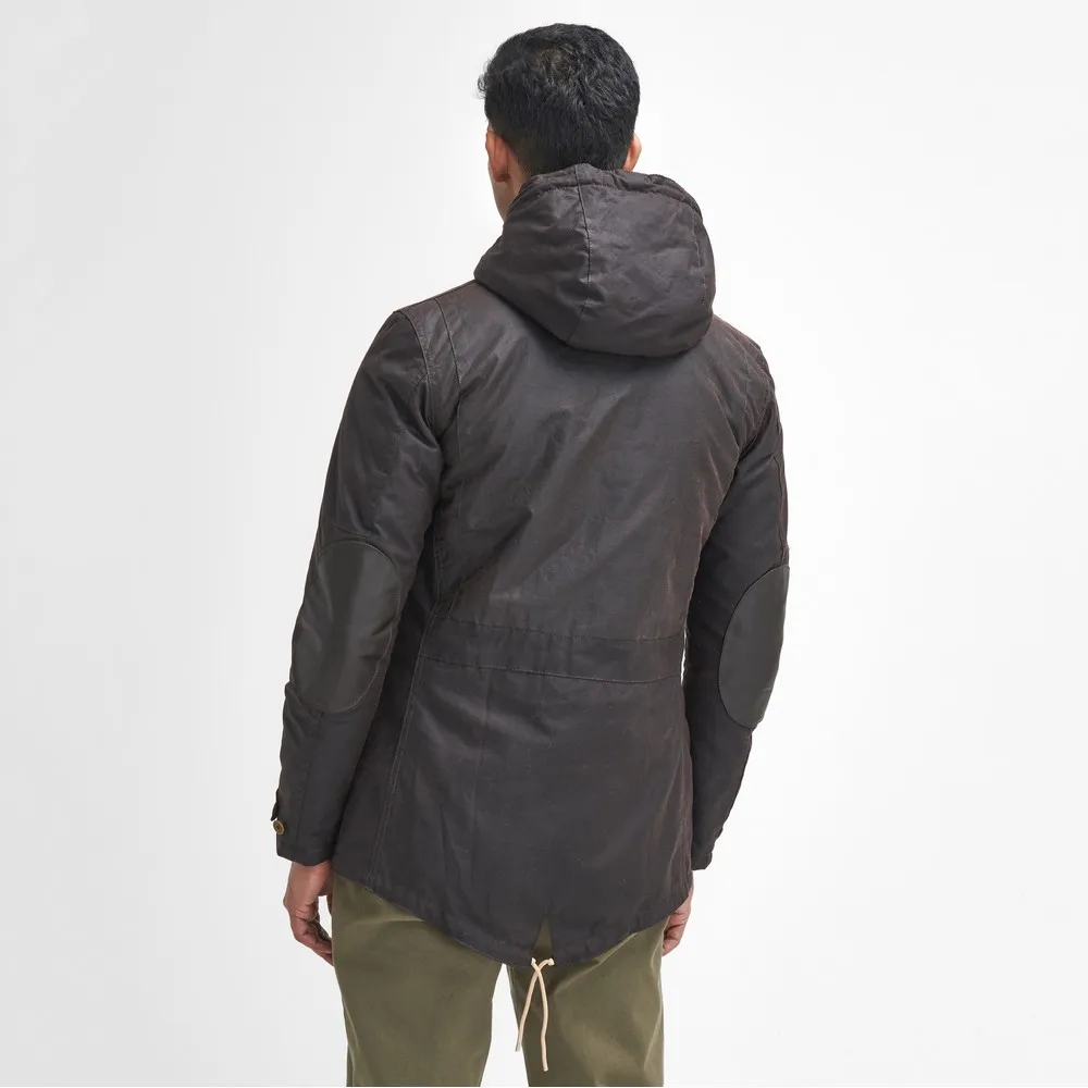 Mens Brown Game Waxed Parka