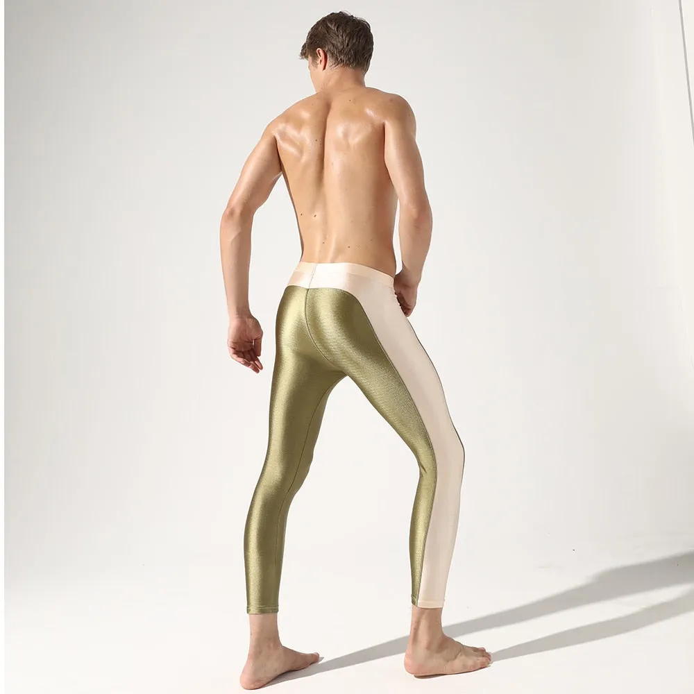 Men's Long Underwear Solid Patchwork Low-Waist Casual Fitness Pants