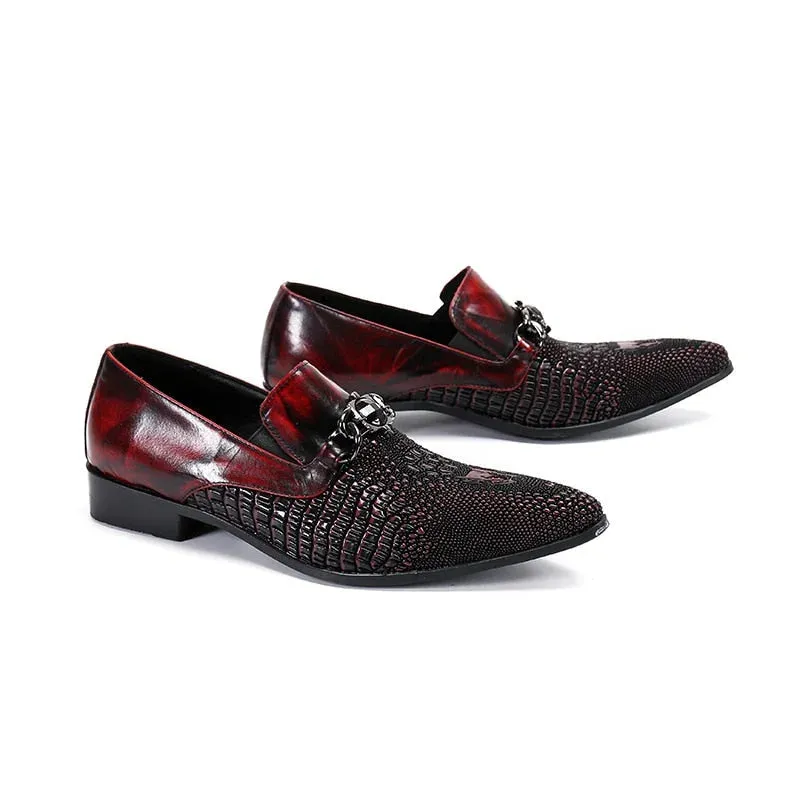 Men's Luxury Italian Style Handmade Genuine Leather Slip-on Dress Shoes