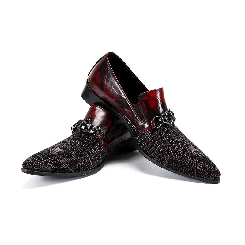 Men's Luxury Italian Style Handmade Genuine Leather Slip-on Dress Shoes