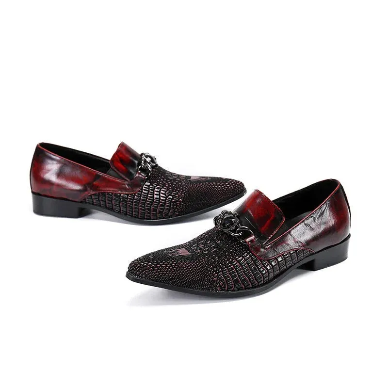 Men's Luxury Italian Style Handmade Genuine Leather Slip-on Dress Shoes