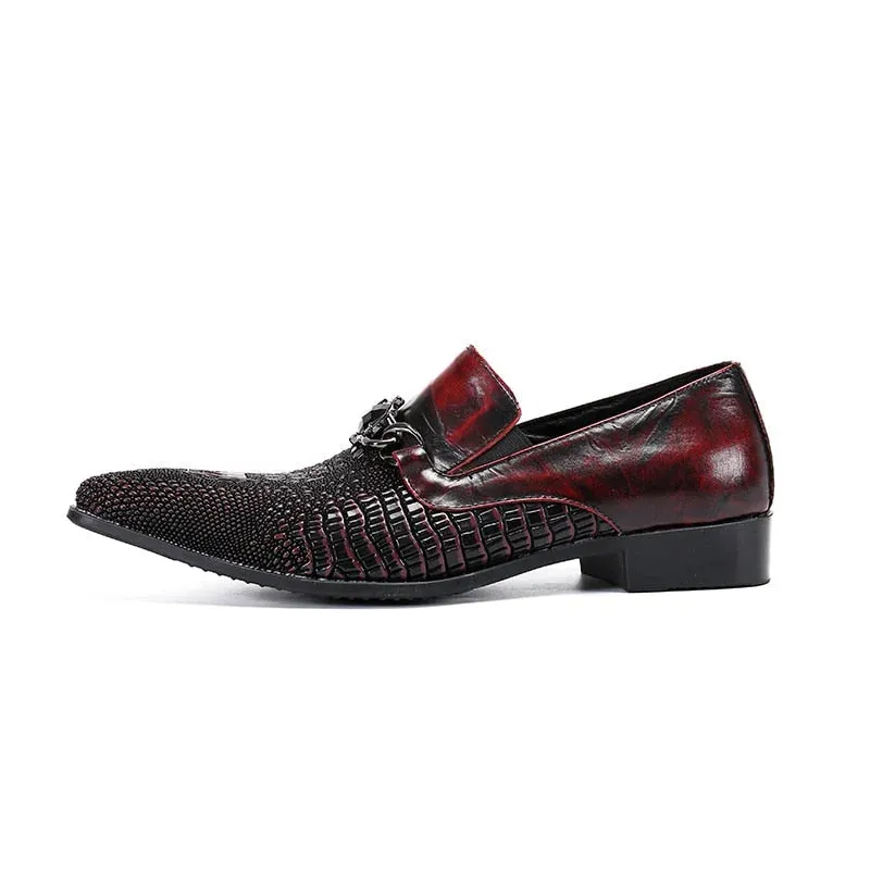 Men's Luxury Italian Style Handmade Genuine Leather Slip-on Dress Shoes