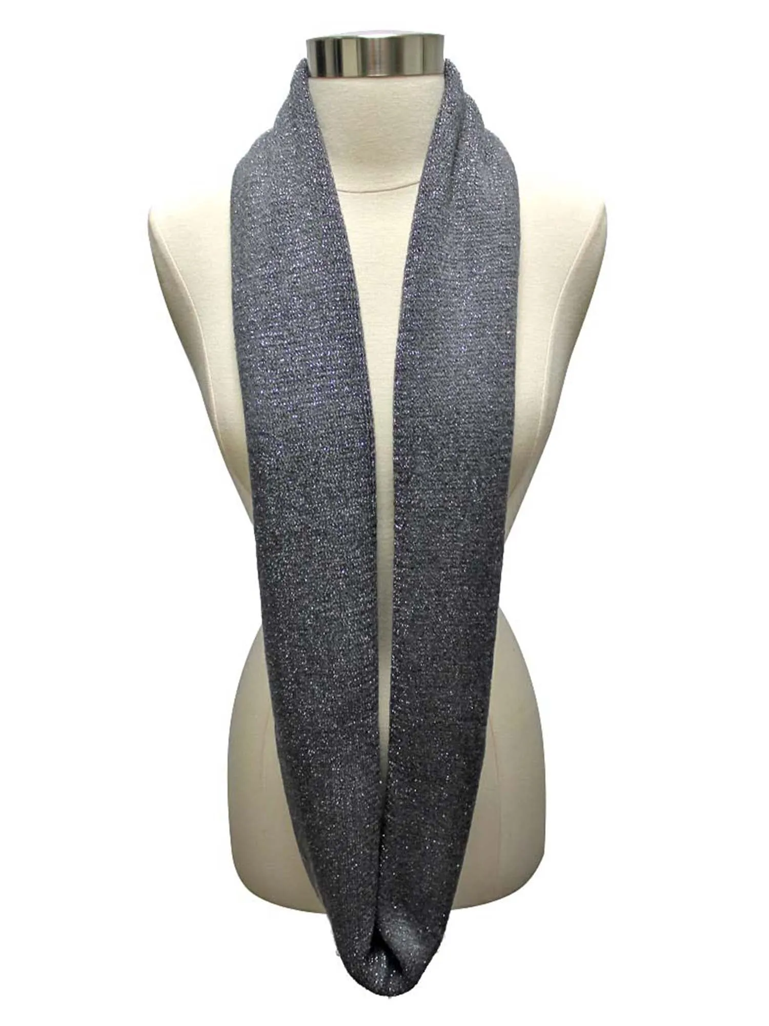 Metallic Winter Knit Circle Infinity Scarf