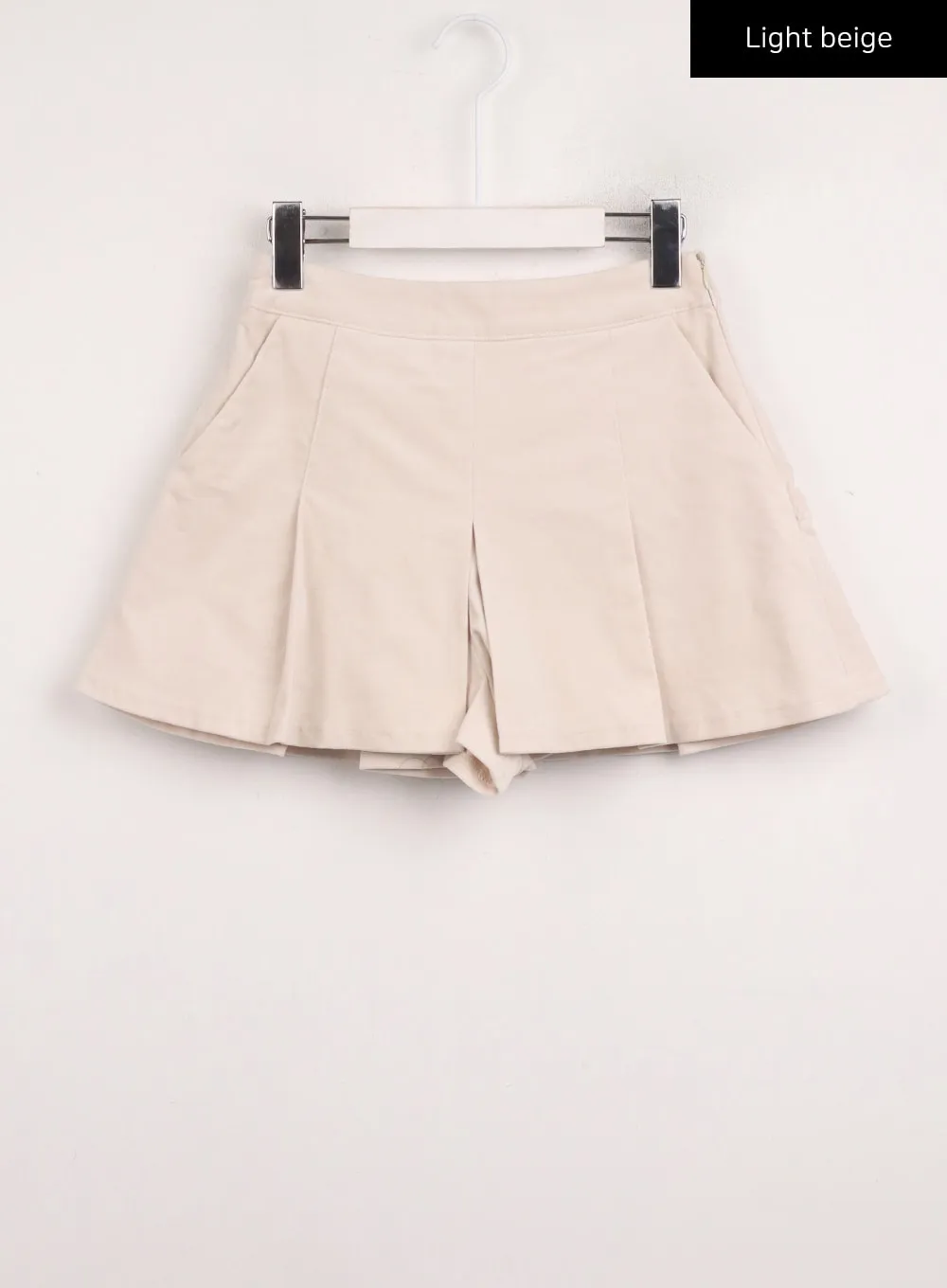 Mid Waist Solid Pleated Mini Skirt IJ411