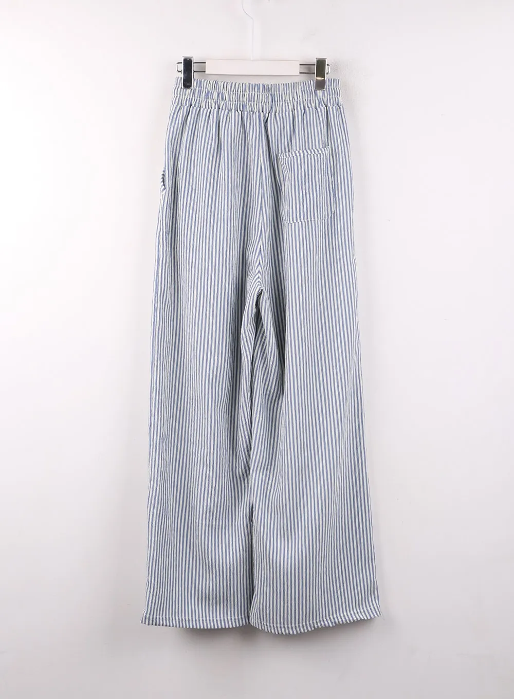 Mid Waist Striped Wide Leg Trousers OF406