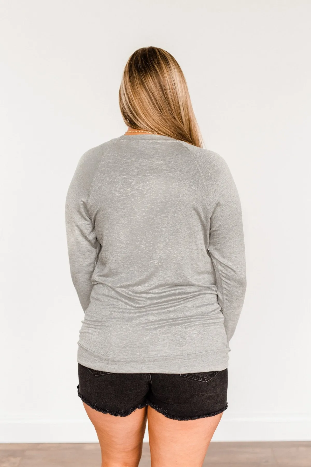 Midwest Long Sleeve Graphic Top- Grey