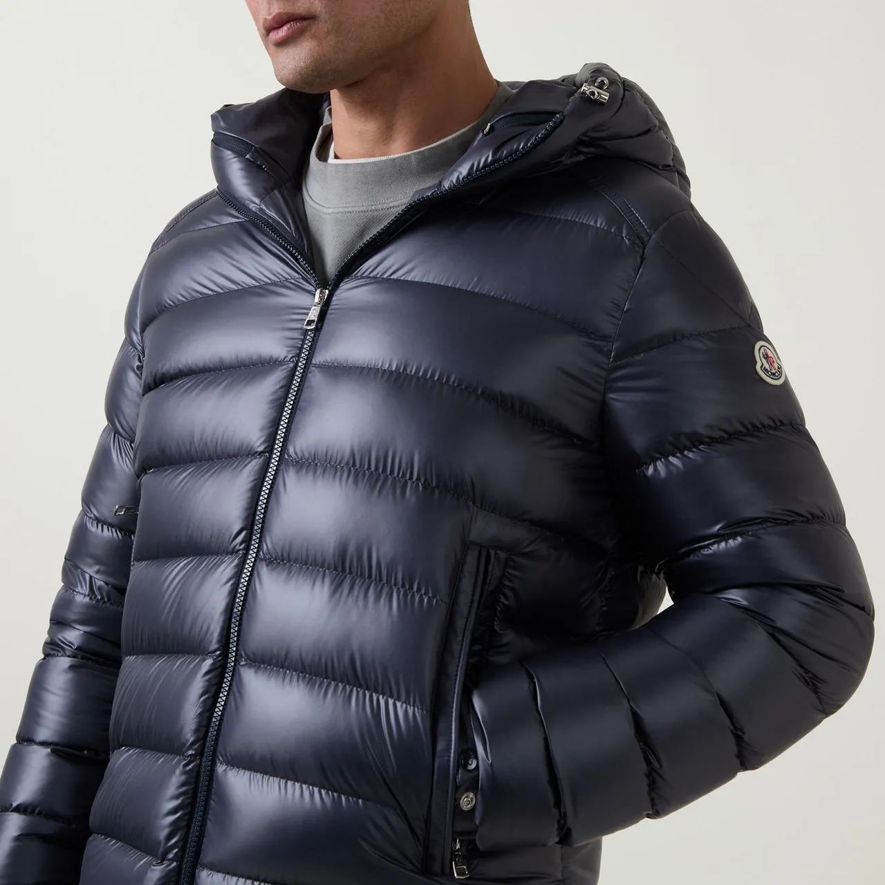 MONCLER Besines Short Down Jacket - Navy