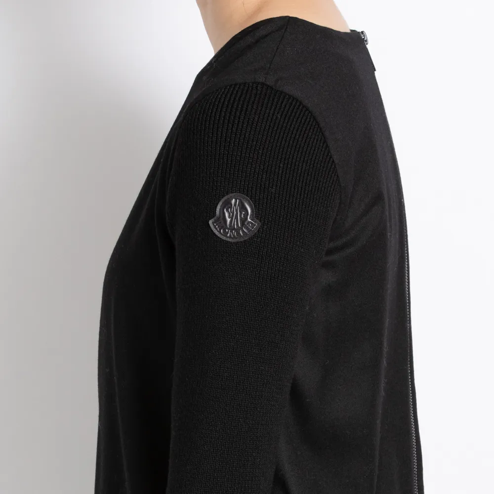 MONCLER  |Wool Long Sleeves Plain Logo V-neck & Crew neck