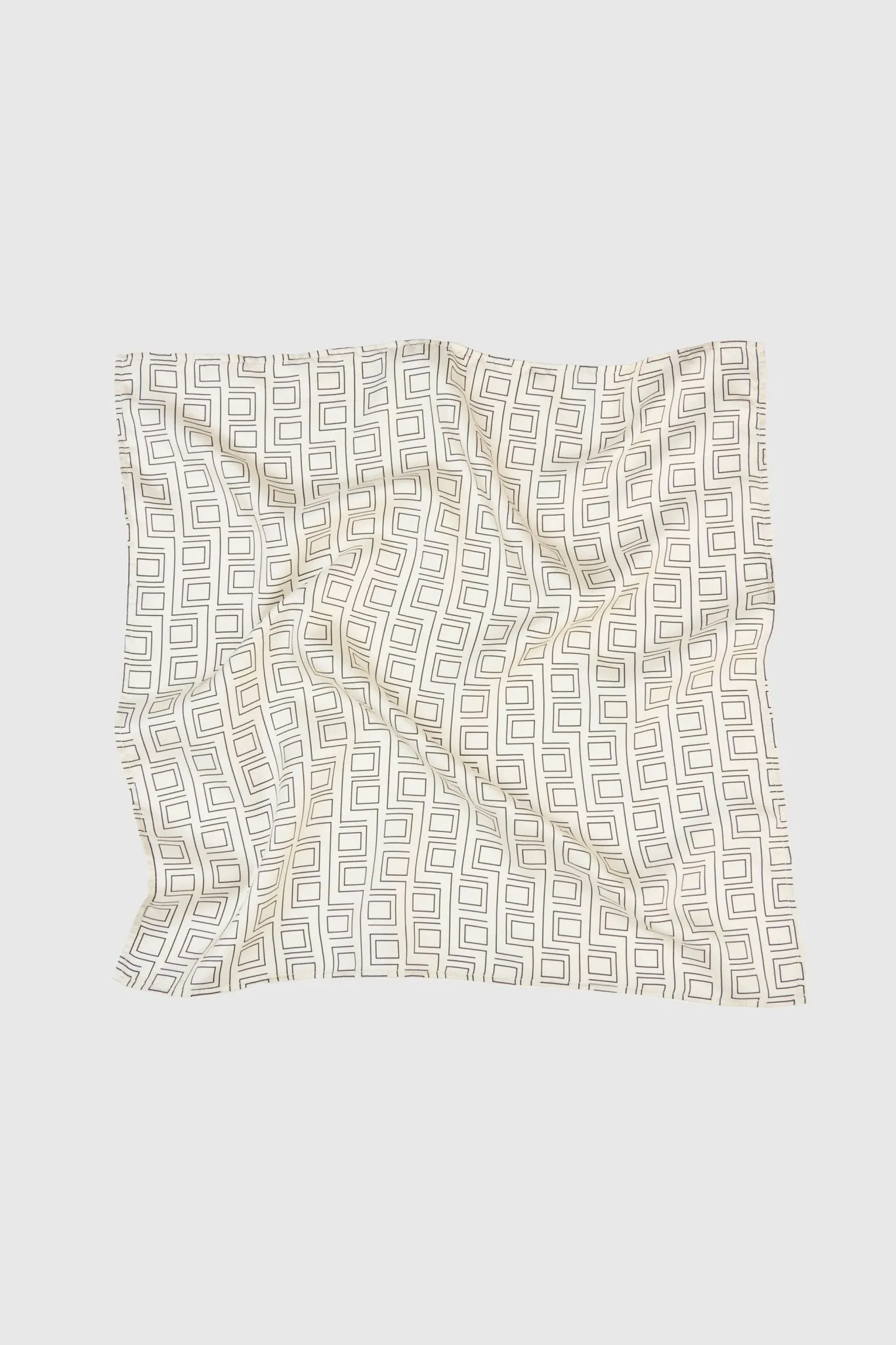 MONOGRAM SILK SCARF | Crème