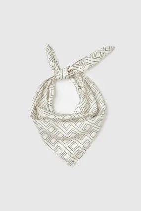 MONOGRAM SILK SCARF | Crème