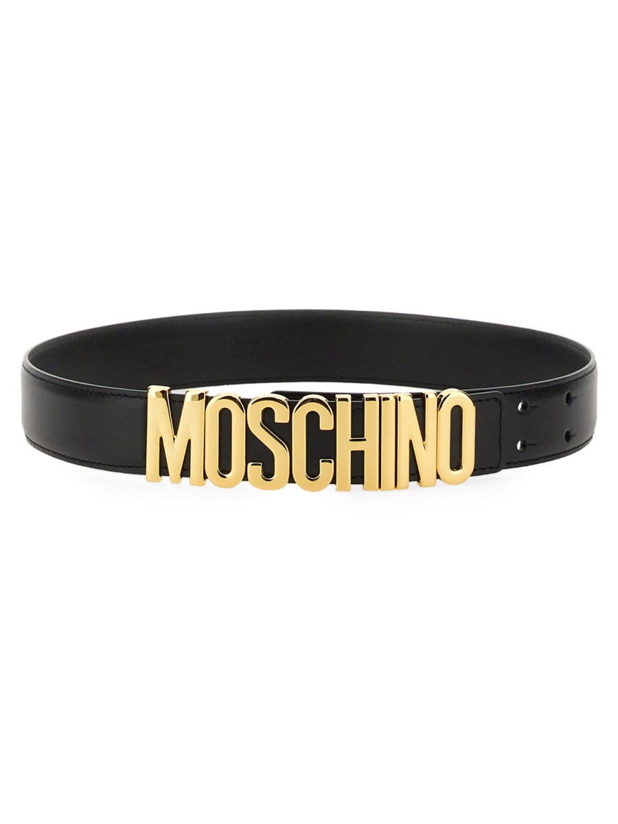 MOSCHINO    LEATHER LOGO BELT