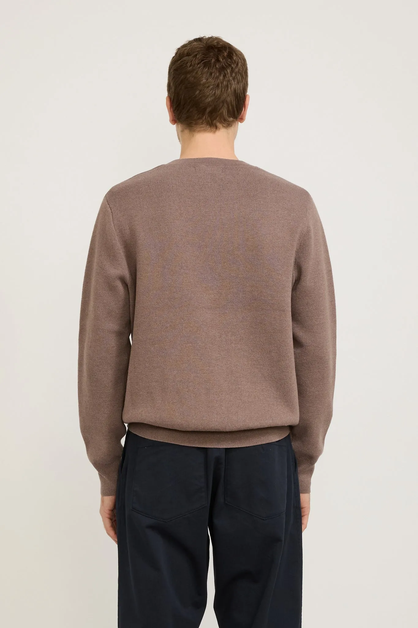 Natural Jacquard Knit Sweater Clay