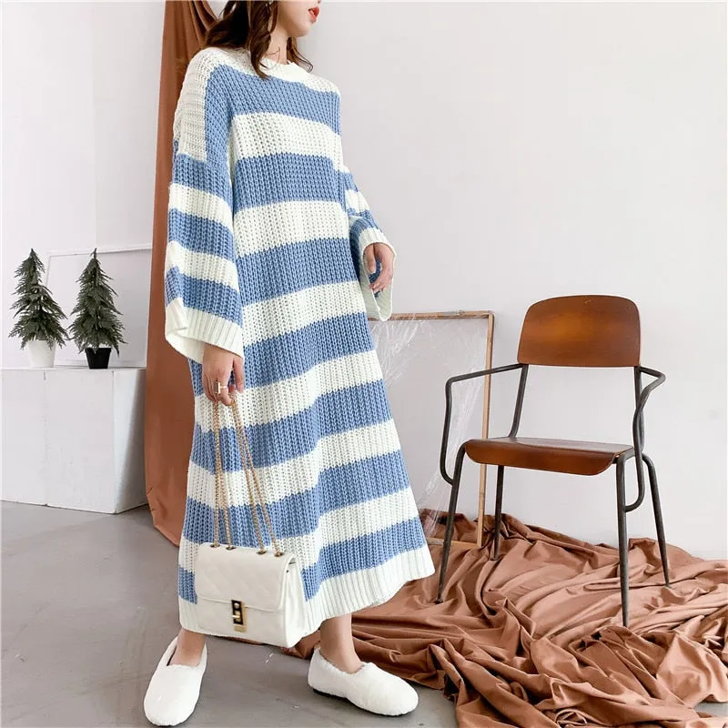 New Loose  Vintage Long Knit Dress