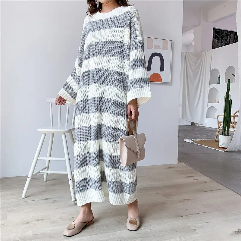 New Loose  Vintage Long Knit Dress