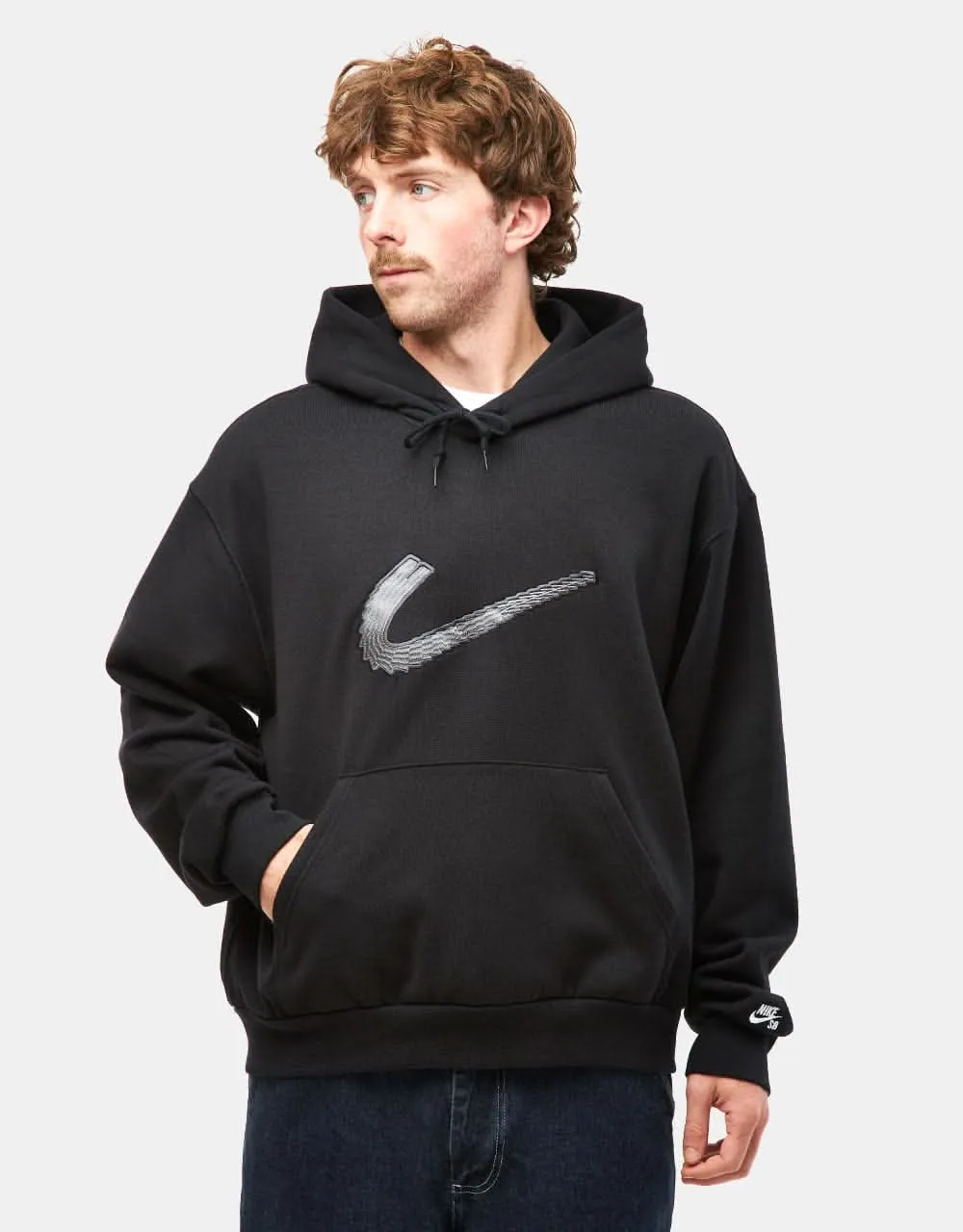 Nike SB N Swoosh Pullover Hoodie - Black/White