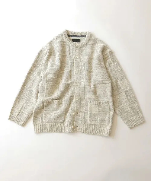 Number Nine Wool Mix Plaid Crewneck Knit Cardigan