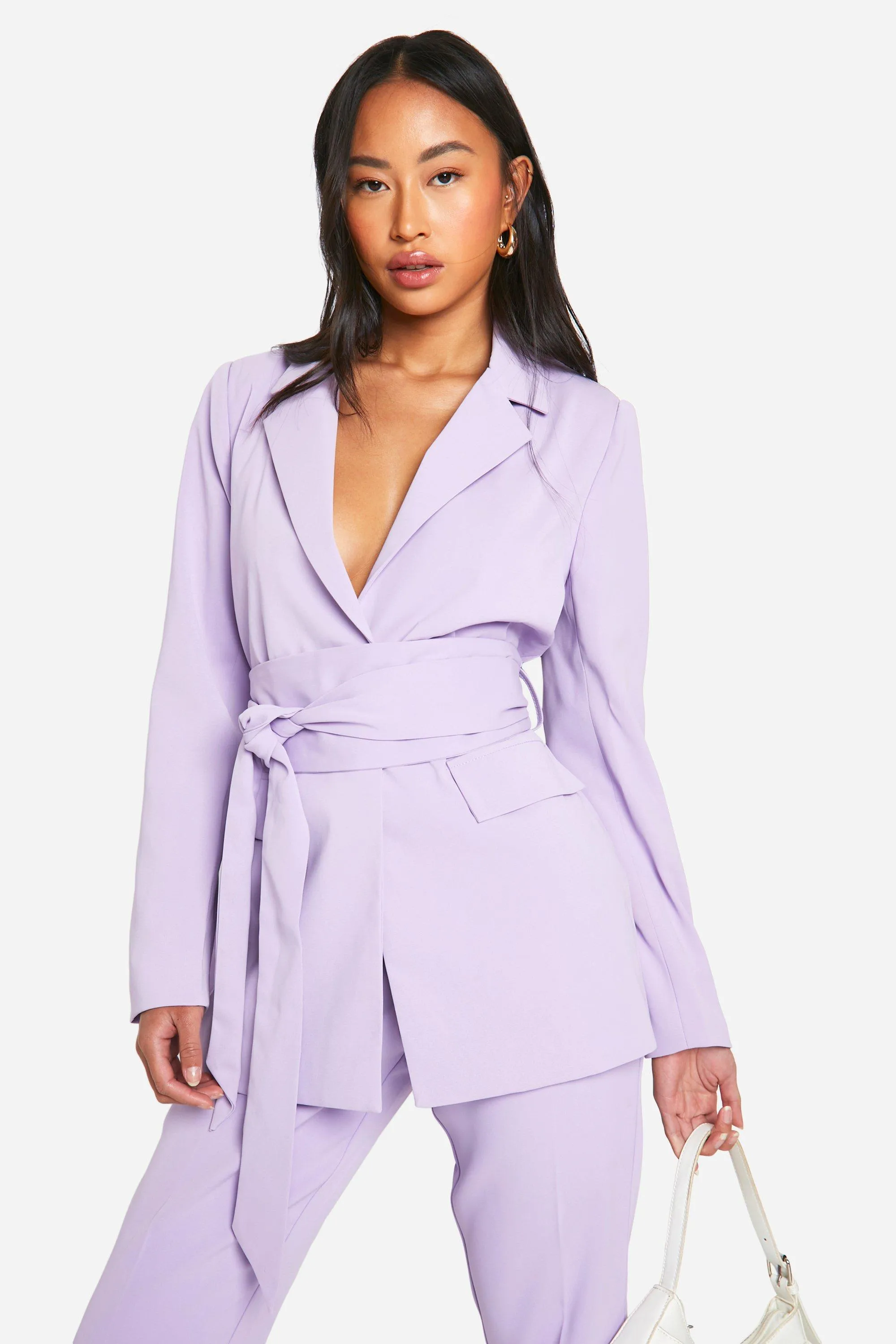 Obi Tie Waist Tailored Blazer