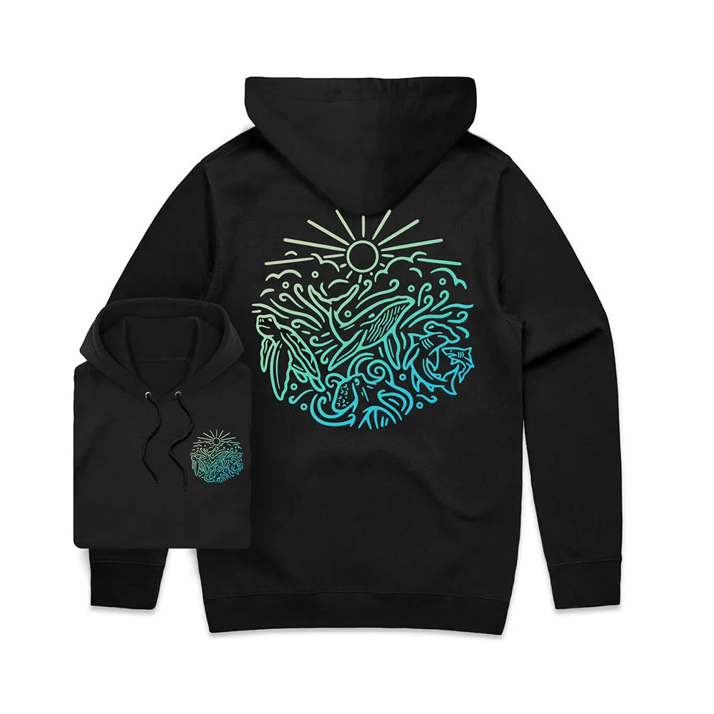 Ocean Inspired Hoodie / Back Print