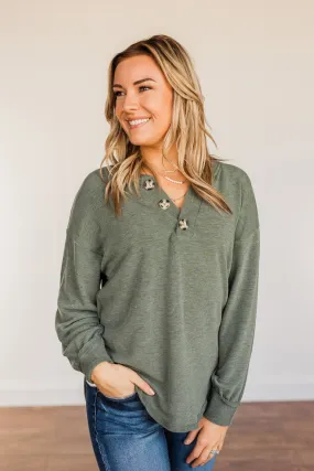 On The Move Long Sleeve Top- Olive