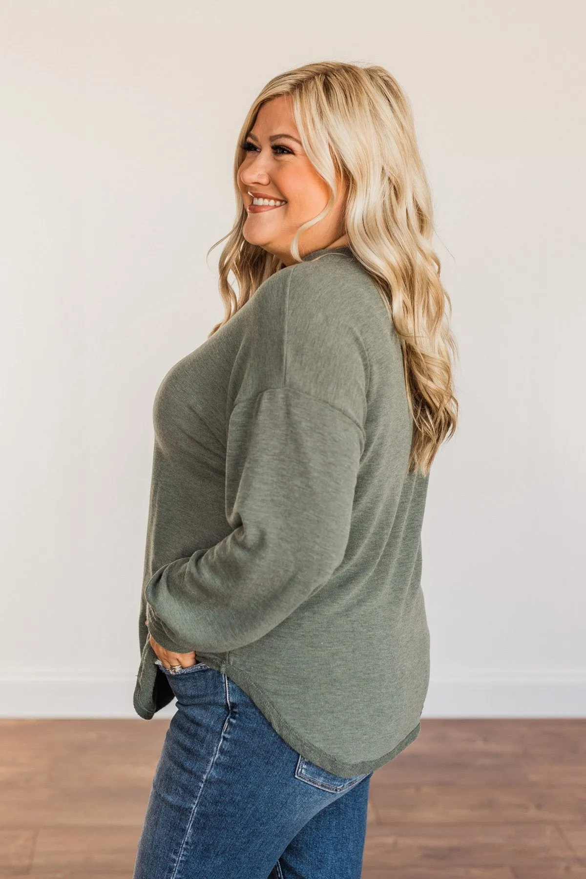 On The Move Long Sleeve Top- Olive