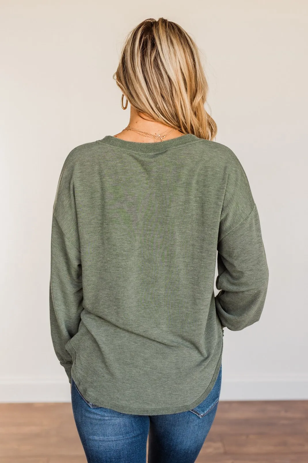 On The Move Long Sleeve Top- Olive