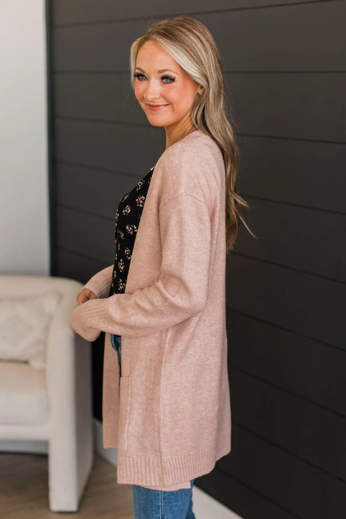 One That Got Away Knit Cardigan- Dusty Pink