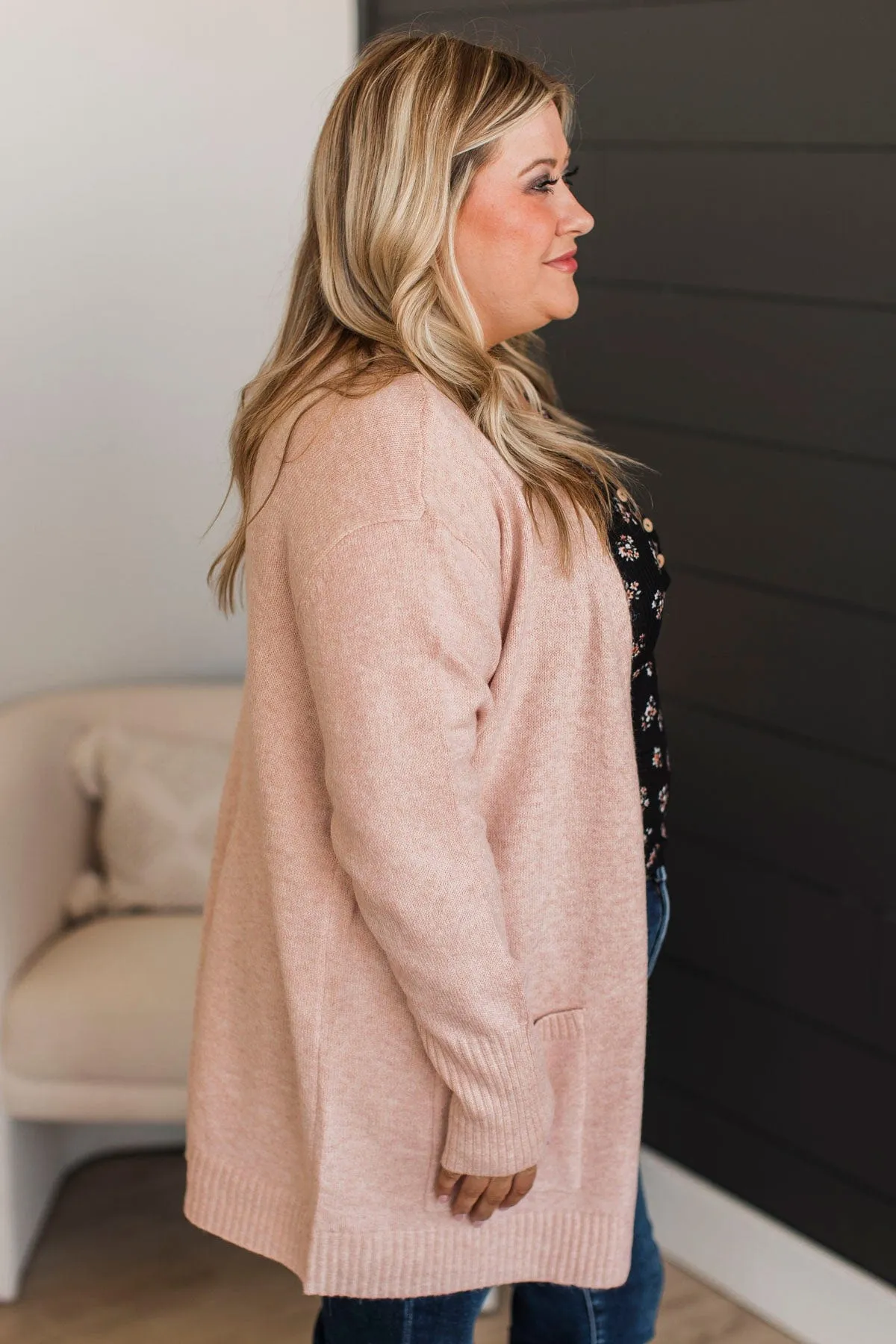 One That Got Away Knit Cardigan- Dusty Pink