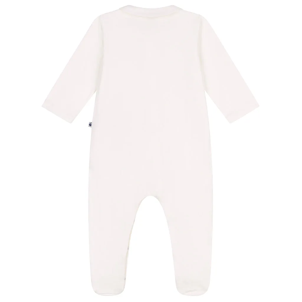 Petit Bateau Baby Collared Pyjamas Marshmallow White