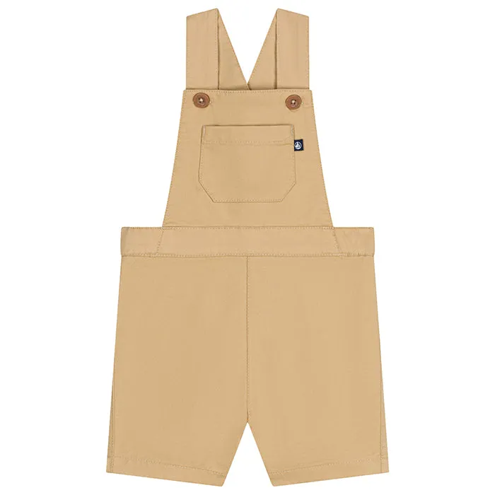 Petit Bateau Baby Short Overalls Facile Beige