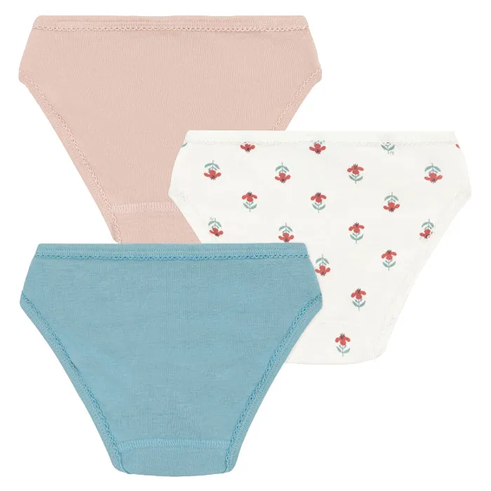 Petit Bateau Child Set Of Three Underwear Pink And Blue