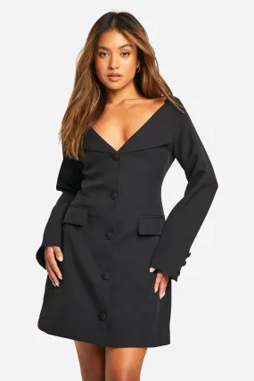 Petite Off The Shoulder Blazer Dress