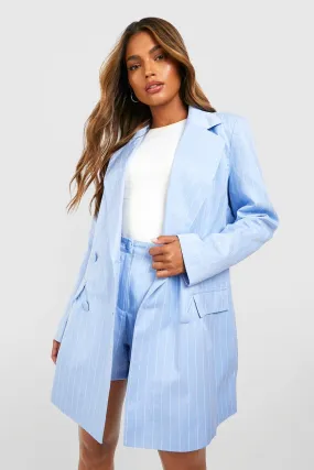 Pinstripe Oversized Longline Blazer