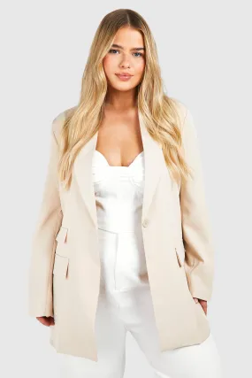 Plus Oversized Double Pocket Detail Blazer