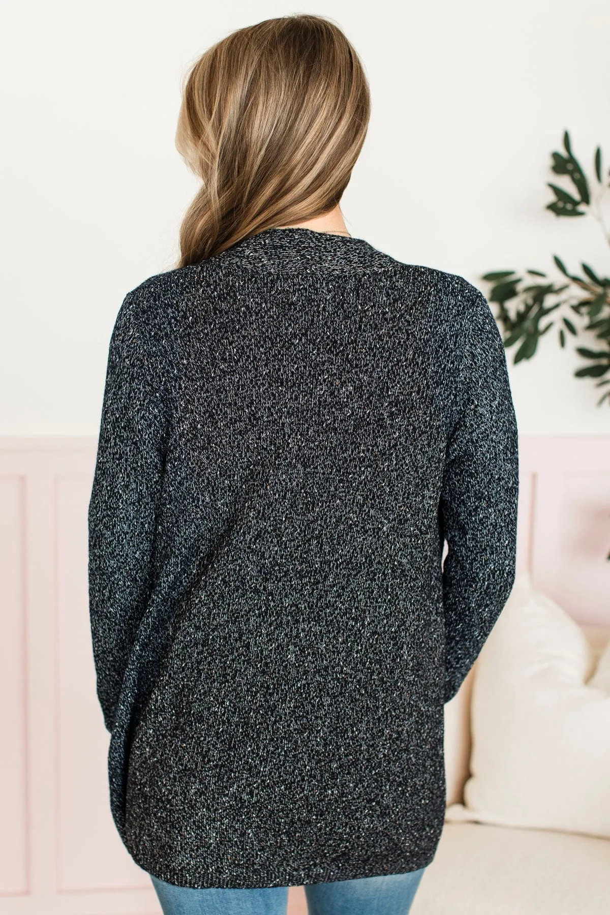 Props To You Sprinkle Knit Cardigan- Dark Navy