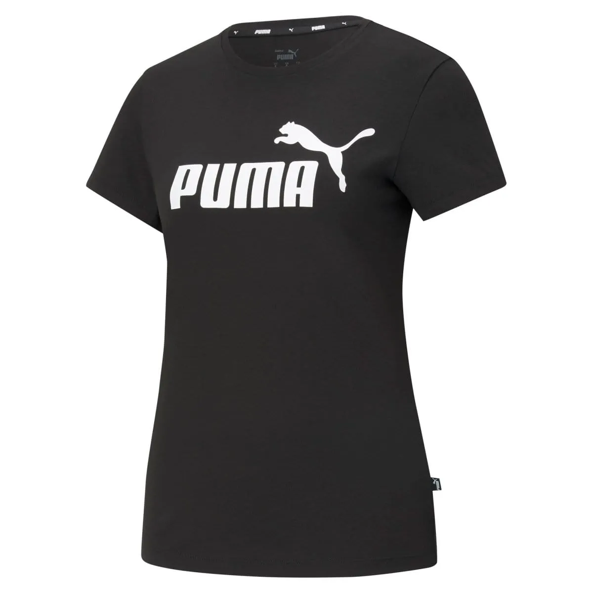 PUMA WOMEN'S ESSENTIALS LOGO BLACK TEE