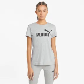 PUMA WOMEN'S ESSENTIALS LOGO GREY TEE