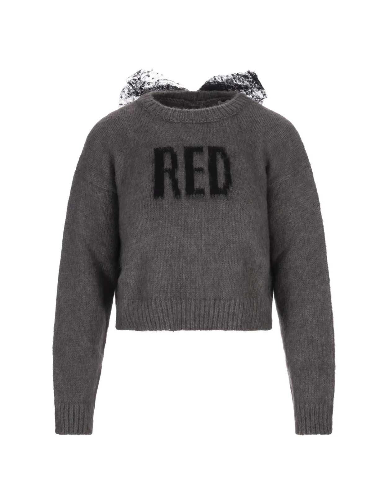 RED VALENTINO  |Long Sleeves Plain Logo V-neck & Crew neck