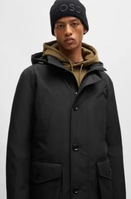 Regular-fit parka in water-repellent ottoman fabric