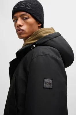 Regular-fit parka in water-repellent ottoman fabric