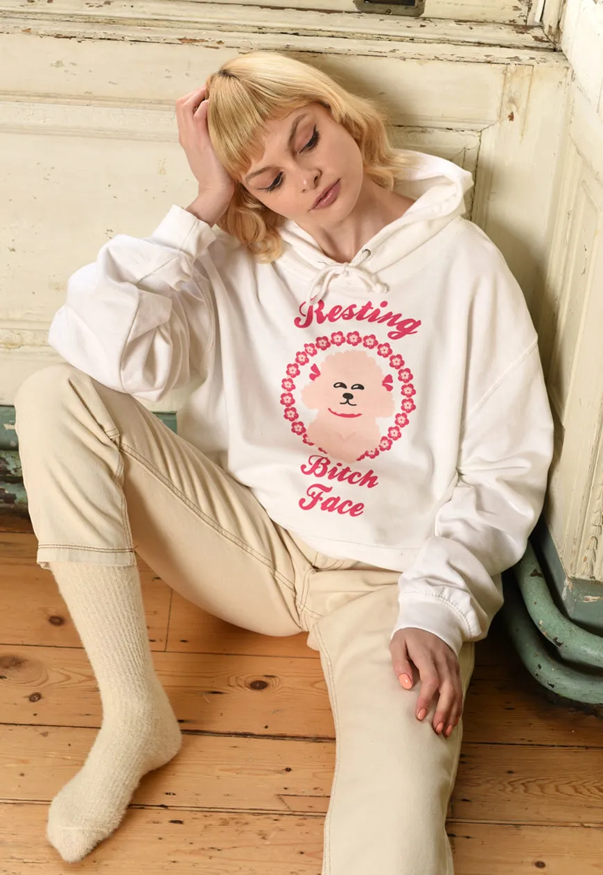 Resting Bitch Face Women's Dog Slogan Hoodie