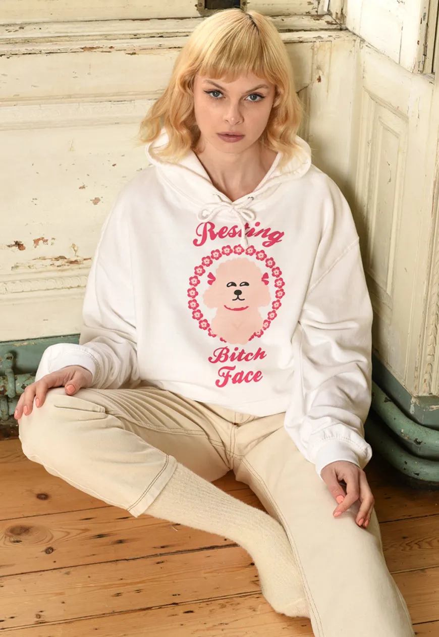 Resting Bitch Face Women's Dog Slogan Hoodie