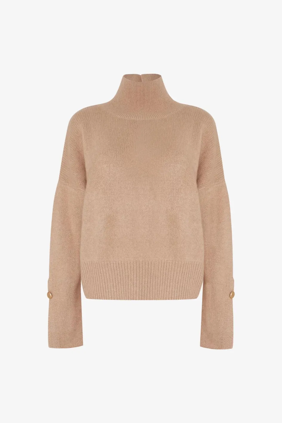 Ribbed Cuff Turtleneck Sweater